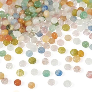 Imagem de Craftdady 300 peças de contas de pedra preciosa Rondelle 4 mm Abacus contas espaçadoras soltas para artesanato 10 estilos de contas sintéticas naturais de pedras preciosas mistas para pulseira, colar
