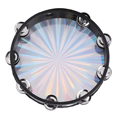 Imagem de Acouto 10 Polegadas Realizada Com Jingles de Fileira Dupla - Amantes de Percussão de Pandeiro Reflexivo ABS Colorido, Som Alto e Claro, Design Portátil Fácil a Qualquer Hora