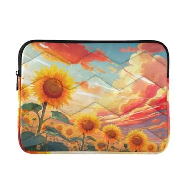 Imagem de Bolsa de laptop leve e fina com girassol Field, durável para viagens de trabalho, bolsa de laptop para mulheres, de 13 a 14 polegadas