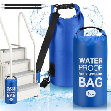 Imagem de Goovilla Pesos de escada de piscina universais | Pacote com 2 sacos de areia resistentes a rasgos de PVC 10L 500D à prova d'água para degraus de piscinas acima do solo | Fácil de encher e selar com