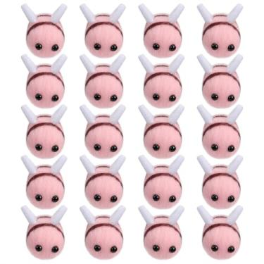 Imagem de Veemoon 20 bolas de feltro de lã para artesanato de abelha para decoração de chapéus e roupas, brinquedos divertidos para meninos e meninas, artesanato e decoração de berçário