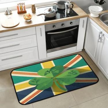 Imagem de Tapete de cozinha para o dia de São Patrício, antiderrapante, lavável, tapete macio absorvente, tapetes de boas-vindas para interior, entrada, piso, pia, banheiro, lavanderia, decoração de festival de