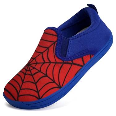 Imagem de WateLves Tênis infantil para crianças pequenas, largo, descalço, para meninos e meninas, minimalista, sem cadarço, de lona, ajuste natural com sola sem queda, Dq437/Web, 11.5 Wide Little Kid