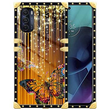 Imagem de DAIZAG Compatível com Moto G 5G 2022, Borboleta Brilhante Retrô Luxuosa Elegante Decoração Dourada Macia Anti-riscos para Menina Mulher Capa Protetora para Motorola Moto G 5G 2022