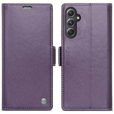 Imagem de WJXEXRS Capa carteira para Samsung Galaxy S23 FE, capa flip elegante de couro PU com [bloqueio RFID] [suporte de cartão] [função de suporte] capa à prova de choque para Samsung Galaxy S23 FE 6,4