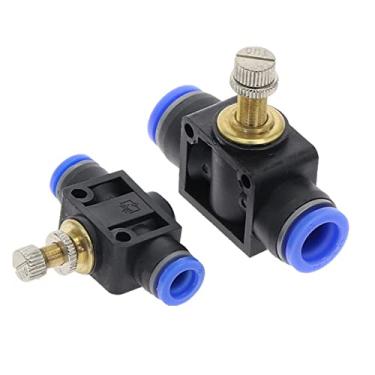 Imagem de Conexões pneumáticas de válvula 4 mm a 12 mm OD tubo de mangueira de ajuste de fluxo de gás conector de válvula controlador de velocidade de ar (Sa-12 mm)