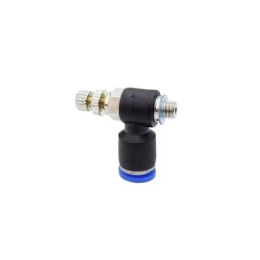 Imagem de SL4-M5 10 peças tubo pneumático controlador de velocidade conector de um toque 4 mm para M5 macho