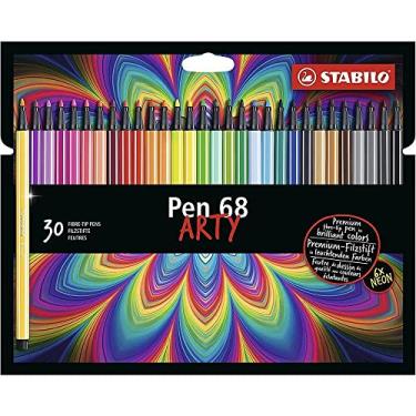 Imagem de Caneta Hidrográfica Stabilo Pen 68 Arty, Estojo com 30 cores