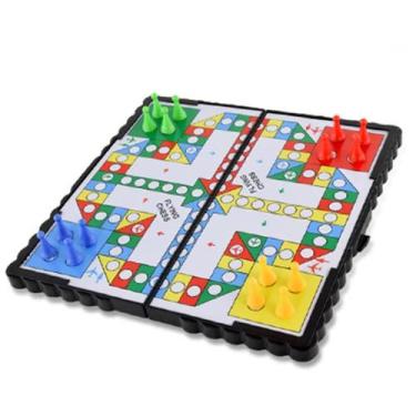 Imagem de Jogo De Tabuleiro Portátil Magnético Dobrável De Xadrez E Ludo Para Ca