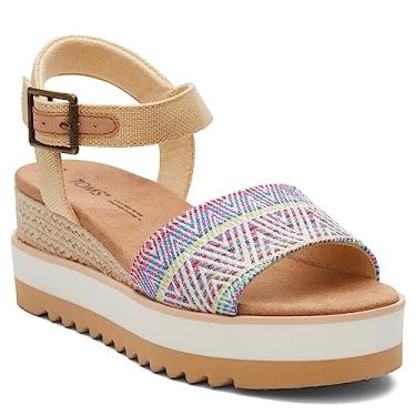Imagem de TOMS Sandálias Atléticas Femininas Plataforma Casual Salto Baixo 2,5-5 cm - Bege - Tamanho 6,5 B, Multi natural, 6.5