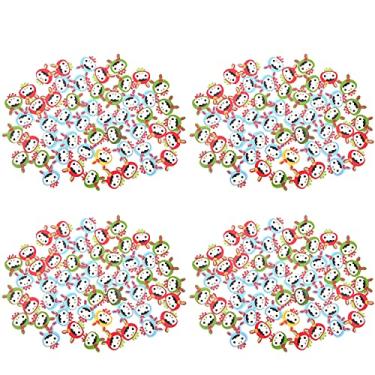 Imagem de Botões de madeira em formato de coelho de desenho animado DIY Manual Decorativo Botões coloridos para roupas infantis Projetos de artesanato 200 peças Madeira natural segura, não