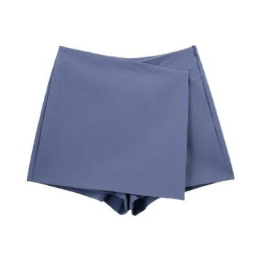 Imagem de Saia Curta Assimétrica com Zíper Lateral - Estilo Pareô Vintage para M