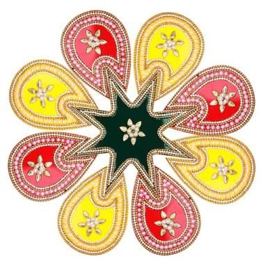 Imagem de CHERKRAFT 12 polegadas Diwali Acrílico Rangoli Stencils Handmade Rangoli Adesivo Decoração de Casa Pedras Decorativas de Chão (Design 6)