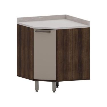 Imagem de Balcão De Cozinha Com Tampo Canto Diagonal 1 Porta Luna Luciane Móveis