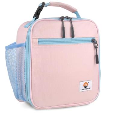 Imagem de CaCTOUR Lancheira infantil, lancheira com isolamento premium para meninas e meninos, bolsa macia mini cooler volta às aulas lancheira térmica reutilizável para trabalho, escola piquenique (rosa)