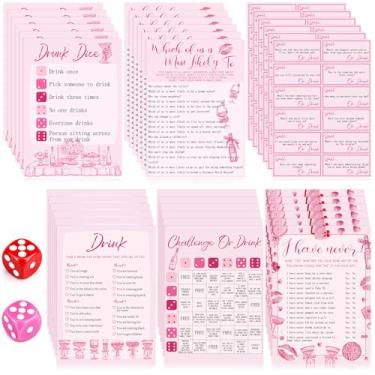 Imagem de Vertintong Jogo de bebidas noturnas para meninas 6 jogos para 12 convidados mulheres atividades do dia de Galentine diversão bebida jogos de cartas lembrancinhas de despedida de solteira presentes