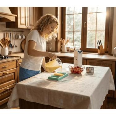 Imagem de Moldes de picolé de desenho animado infantil, moldes de sorvete de silicone de grau alimentício de cavidade, com palitos reutilizáveis, design plano antiaderente