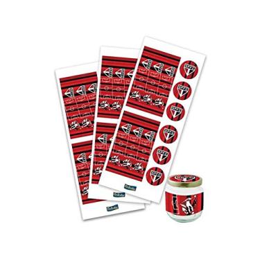 Imagem de Adesivo para Lembrancinhas São Paulo, Festcolor 104339, Vermelho/Preto, Festcolor, 104339, Vermelho/Preto