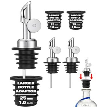 Imagem de Pafusen Bico de azeite de oliva com adaptadores, despejador de óleos para garrafa dispensadora de azeite, transforme facilmente suas garrafas em dispensadores de bebidas alcoólicas, óleos