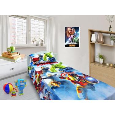 Imagem de Jogo De Lençol Cobre Leito E Fronha Infantil Os Vingadores 1 ls-h1 - F
