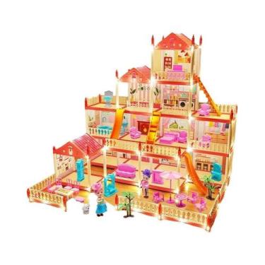 Imagem de Conjunto De Casa De Bonecas 3D DIY Castelo De Princesa Dos Sonhos Para