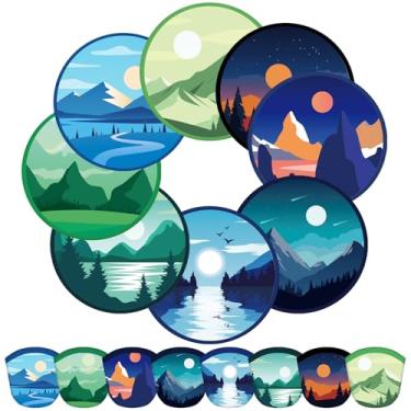 Imagem de Gejoy 24 peças de ventiladores de disco voador dobráveis para cenário, pôr do sol, ventiladores portáteis compactos, ventiladores redondos multifunções para jogos ao ar livre para mulheres e homens