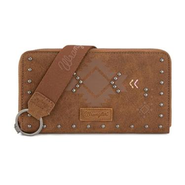 Imagem de Carteira feminina Wrangler com bolso com zíper, Marrom