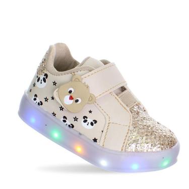 Imagem de Tenis Luzinha Led Luz Pisca Pisca Infantil Menina Ursinho Panda-Feminino