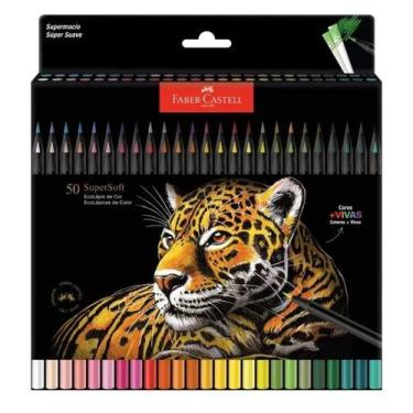 Imagem de Lapis De Cor Supersoft 50 Cores Macio Desenho Faber Castell