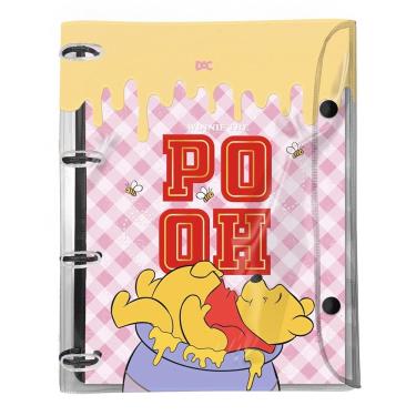 Imagem de DAC - Caderno Argolado Universitário PVC Cristal com 192 Folhas Fechamento em Botão - Pooh