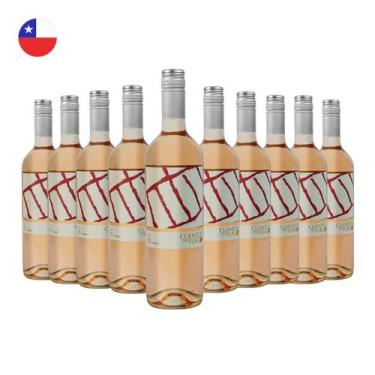 Imagem de Kit com 10 Vinhos Chilenos Rosé Carmenere 750ml Cuentos del Fuego