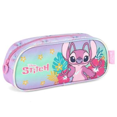 Imagem de Estojo Lilo Stitch Escolar Infantil Disney Oficial Roxo Luxcel