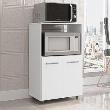 Imagem de Balcão Multifuncional Tais Branco  Suporte para Forno e Microondas - A
