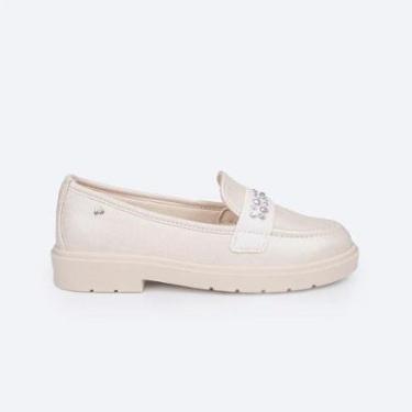 Imagem de Sapato Infantil Pampili Tifany Mocassim Strass Nude 480.006-Feminino