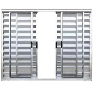 Imagem de Janela Veneziana 6 Folhas Alumínio Brilhante 1.00 x 1.00 Modular - DC