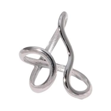 Imagem de Anel Aberto Feminino De Aço Inoxidável Banhado a Ouro À Prova d'Água C