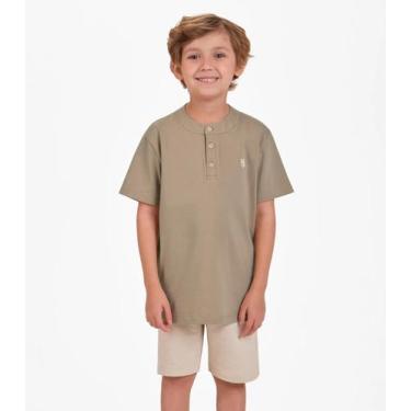 Imagem de Bermuda Moletom Sarjado Menino Trick Nick Marrom, 4, Marrom