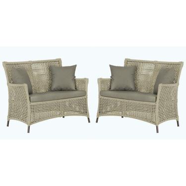 Imagem de 2 Sofás área Externa Igapó Alumínio Marrom Corda Náutica E8 Rami