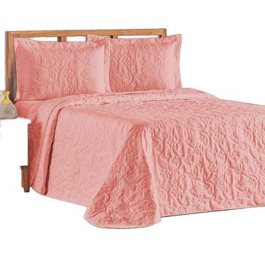 Imagem de Cobre Leito Colcha Queen Mobili 03 Peças - Goiaba - 100% Poliéster