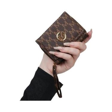 Imagem de Carteira Feminina Curta De Couro PU Com Múltiplos Slots Para Cartões E