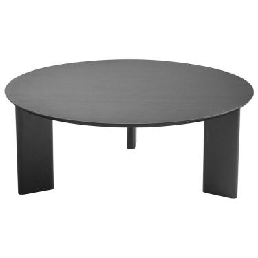 Imagem de Mesa De Centro Para Sala De Estar Pés Madeira Baixa Bulat A03 Nero Preto - Lyam Decor