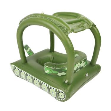 Imagem de Jiawu Boia Inflável para Piscina para Bebês Com Dossel, Assento Seguro para Bebês, Anéis Flutuantes para Natação Em Formato de Carro, para, Crianças de 1 a 3 Anos, Verde