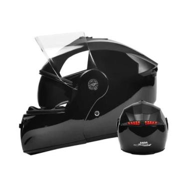 Imagem de Lanterna Traseira LED Unissex Para Capacete De Motocicleta Com Espelho