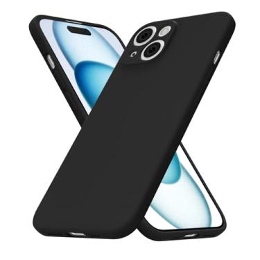 Imagem de uvcoat Capa de silicone para iPhone 15 Plus, capa fina de gel de borracha macia para mulheres e meninas, linda capa de telefone TPU fosco com proteção total da câmera, design simples minimalista