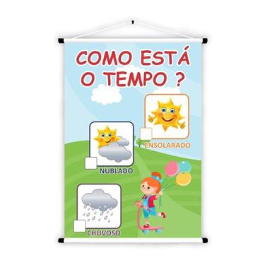 Imagem de Banner Educativo em Lona Como Está o Tempo 70x55cm - Core Decore
