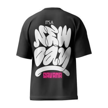 Imagem de Camiseta Oversize Its a New Day - Savana, Preto, G
