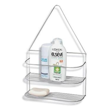 Imagem de Porta Shampoo Cromado 25,5x9x41cm - PANAMI - Jolular