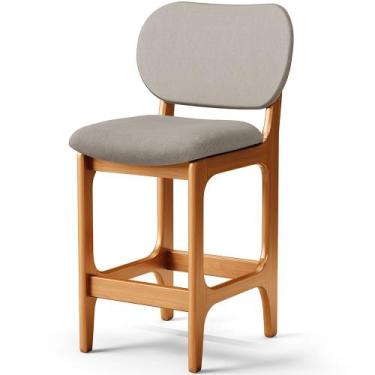 Imagem de Banqueta Baixa Bar Cozinha E Sala De Jantar Fixa Betta L02 Imbuia Linh