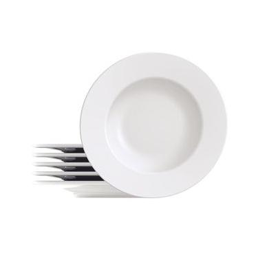 Imagem de Conjunto com 6 Pratos Rasos Tramontina Maria Augusta em Porcelana 28 cm - Branco