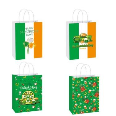 Imagem de Bolsa de presente, papel kraft branco, sacos de transporte para festas